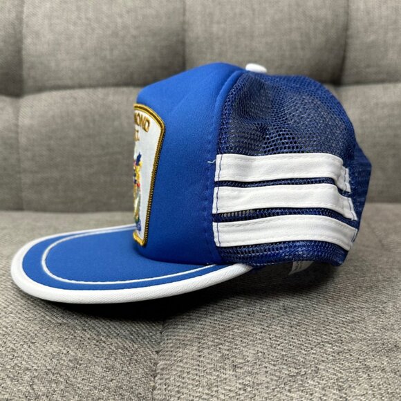 Vintage Richmond E.R.T. Patch Men's Blue/White Striped Trucker Snapback Hat - Picture 5 of 8